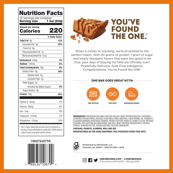 One  Flavored Protein Bar Peanut Butter Pie   60 Gr