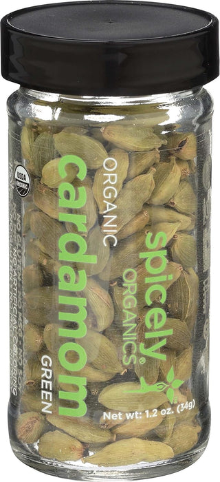 Spicely Organics  Organic Cardamom Pods Green  1.2 Oz