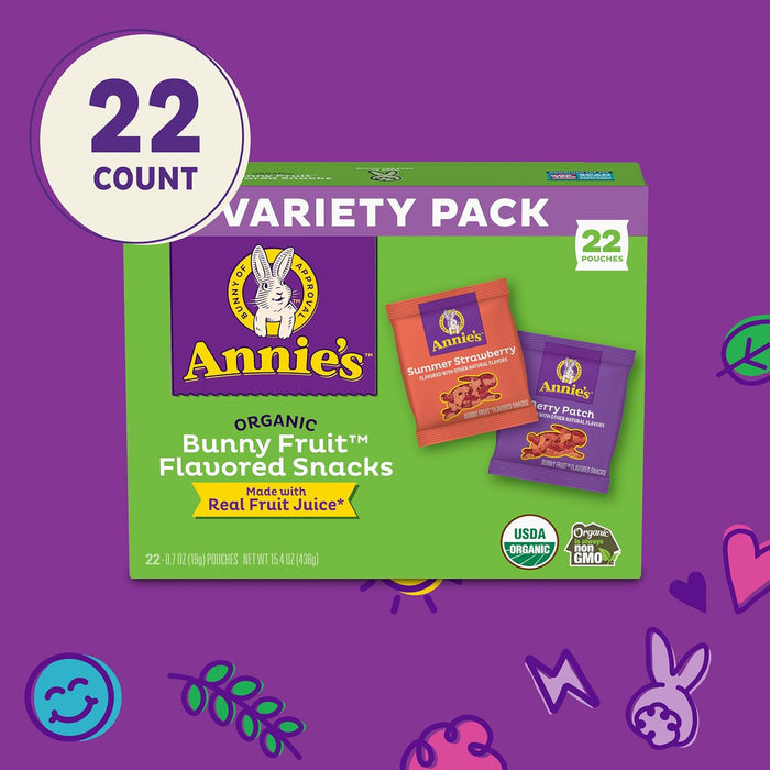 Annie’s Organic Bunny Fruit Snacks Variety Pack 15.4 oz