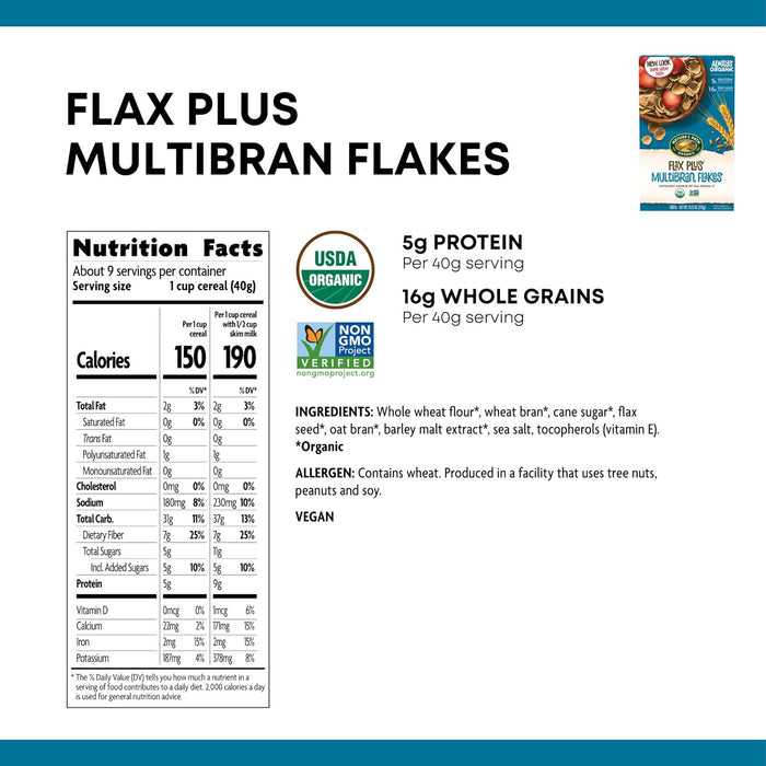 Nature'S Path  Cereal Organic Flax Plus Multi Bran Flakes   13.25 Oz