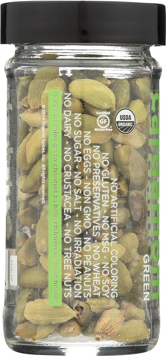 Spicely Organics  Organic Cardamom Pods Green  1.2 Oz