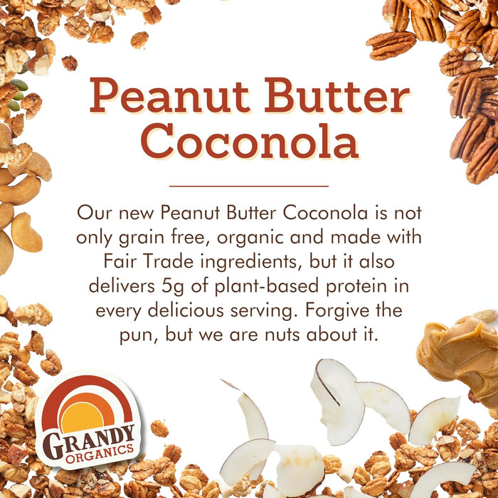 Grandy Organics Organic Grain-Free Coconola; Organic Peanut Butter 9 OZ