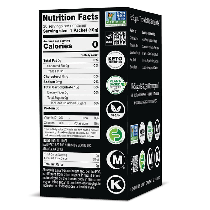 Rxsugar  Allulose Sugar 30 Sticks Pack  11 Oz