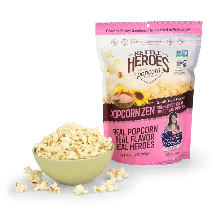 Kettle Heroes Artisan Popcrn  Kettle Zen Ma Pink Popcorn  3 Oz