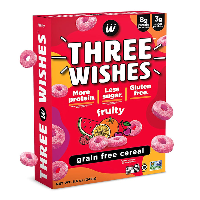 Three Wishes  Cereal Fruity Gluten Free Box   8.6 Oz