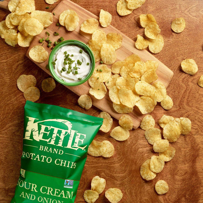 Kettle Brand  Potato Chips Sour Cream And Onion  5 Oz