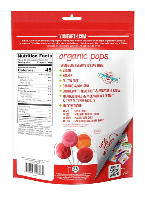 YumEarth Organic Lollipops Assorted Flavors 4.2 oz