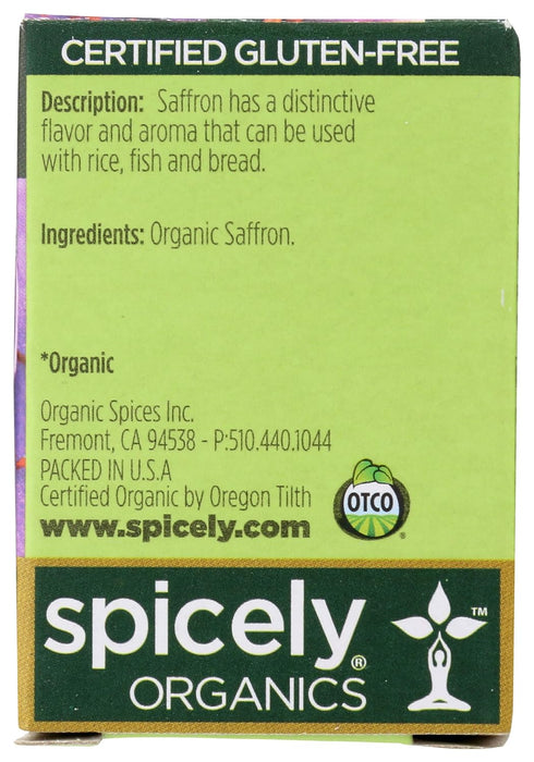 Spicely Organics  Organic Saffron  .007 Oz