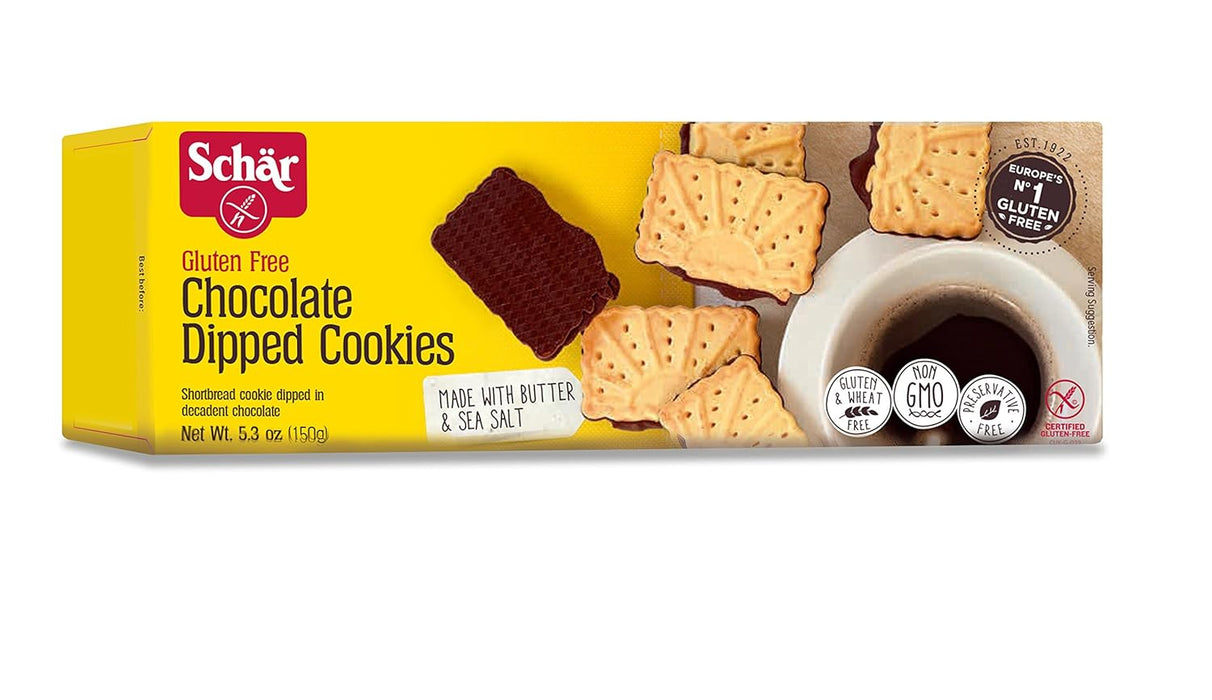 Schar  Gluten Free Chocolate Dipped Cookies  5.3 Oz