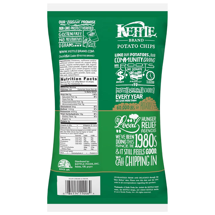 Kettle Brand  Potato Chips Sour Cream And Onion  5 Oz