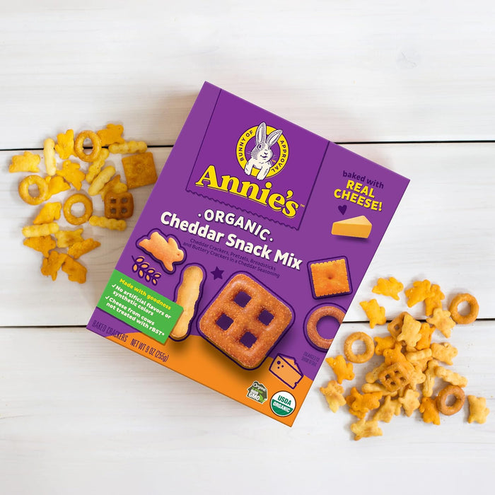 Annie'S Homegrown  Organic Cheddar Pretzels & Crackers Snack Mix  9 Oz