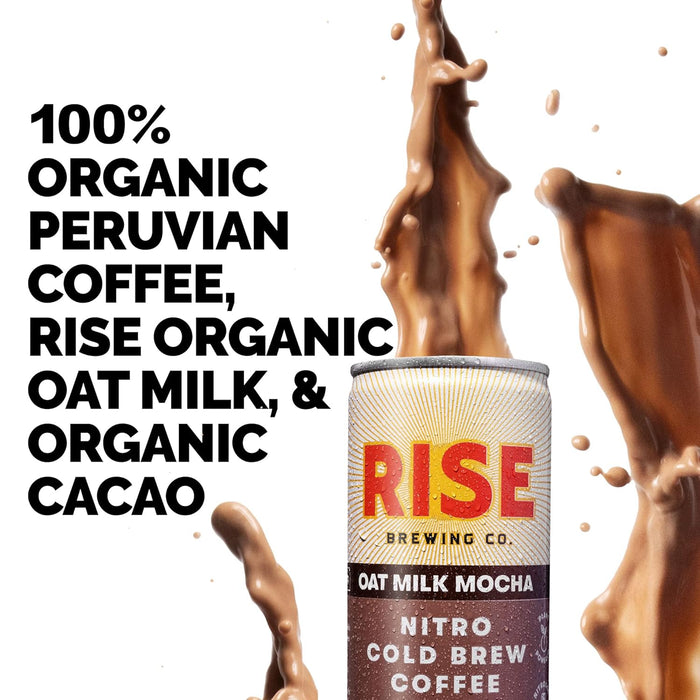 Rise Brewing Mocha Latte Nitro Cold Brew Coffee Mocha Latte 7 oz