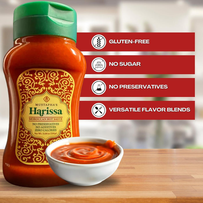 Mustapha’s Harissa Hot Sauce Squeeze Bottle 11.64 oz