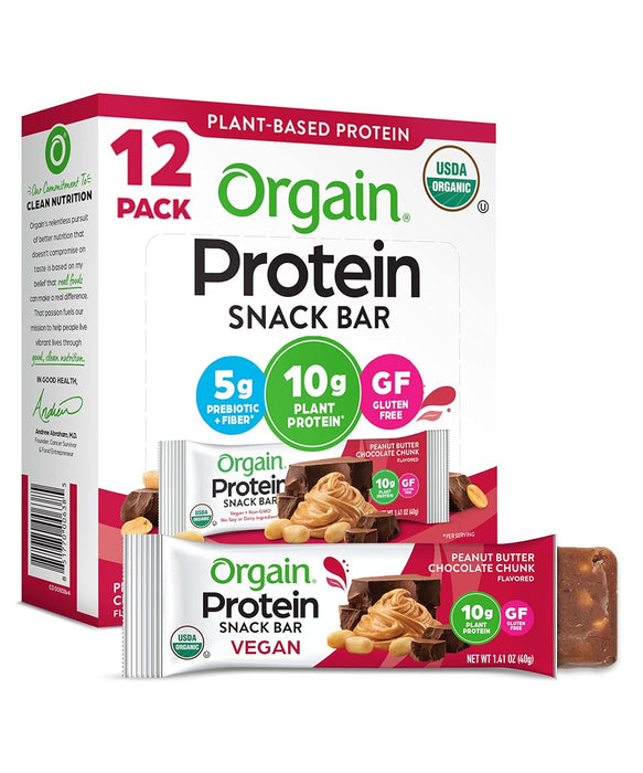 Orgain  Organic Protein Bar Peanut Butter Chocolate Chunk   1.41 Oz