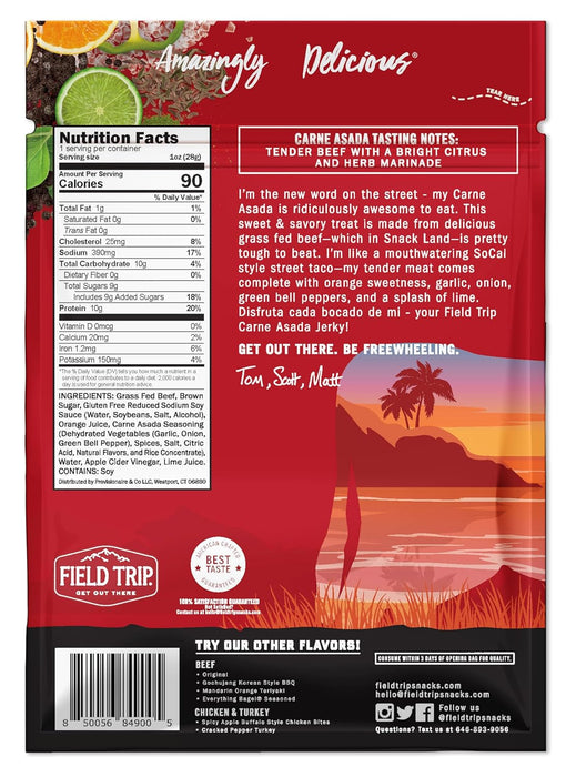 Field Trip, Carne Asada Street Taco Beef Jerky, 1 Oz