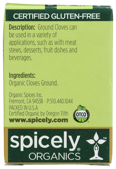 Spicely Organics  Organic Cloves Ground  .4 Oz