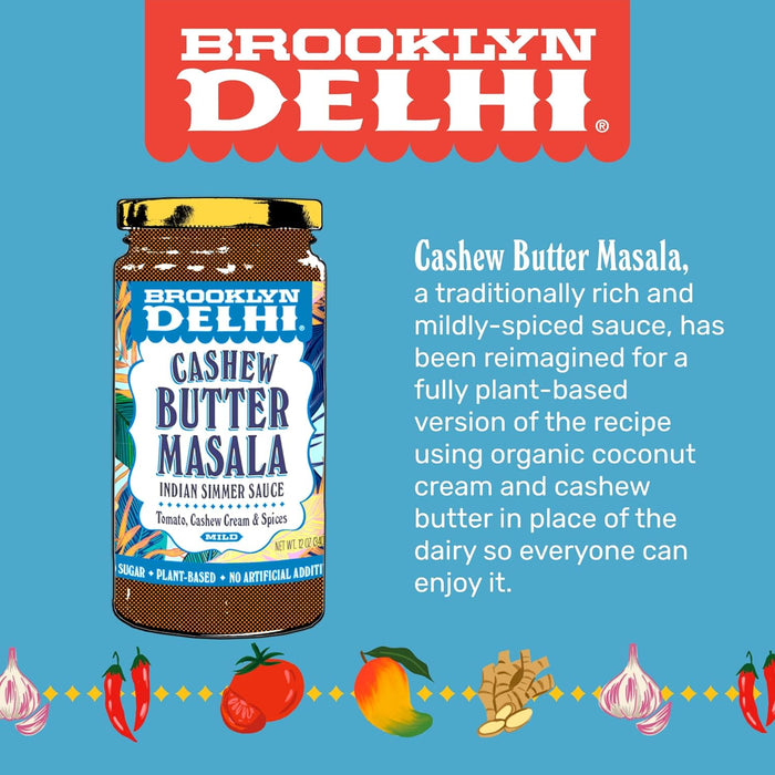 Brooklyn Delhi Cashew Butter Masala Indian Simmer Sauce 12 Ounce