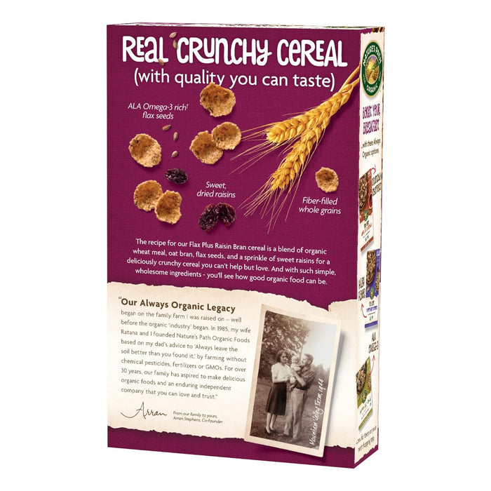 Nature'S Path  Organic Flax Plus Raisin Bran Cereal   14 Oz