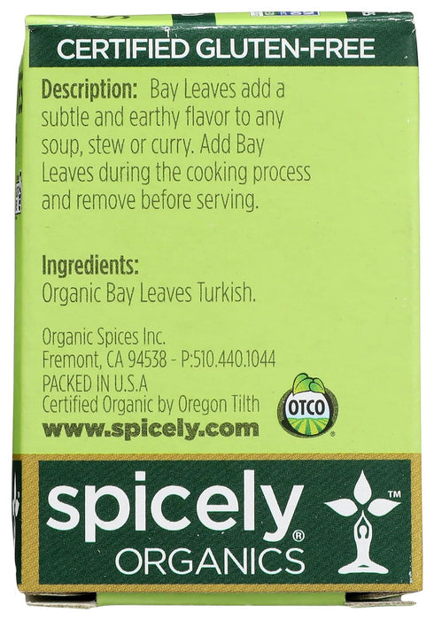 Spicely Organics  Organic Bay Leaves Turkish Whole  .1 Oz