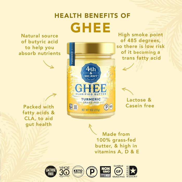 4Th & Heart  Ghee Butter Turmeric Grass Fed   9 Oz