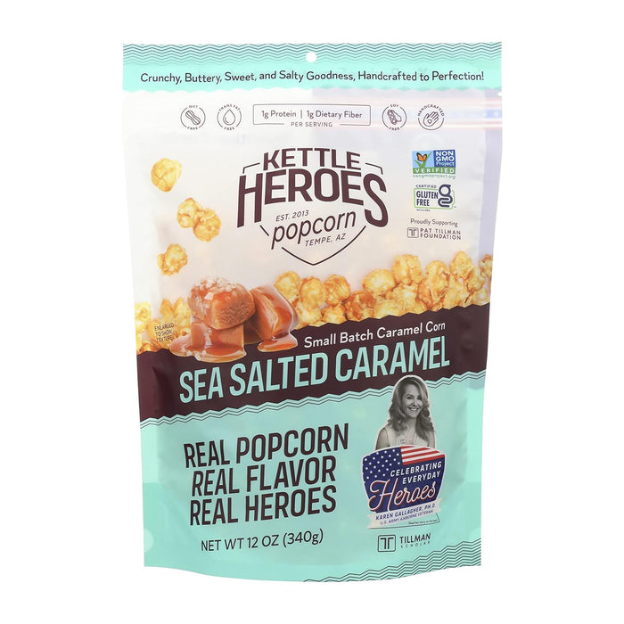 Kettle Heroes Artisan Popcorn  Sea Salted Caramel Corn  12 Oz