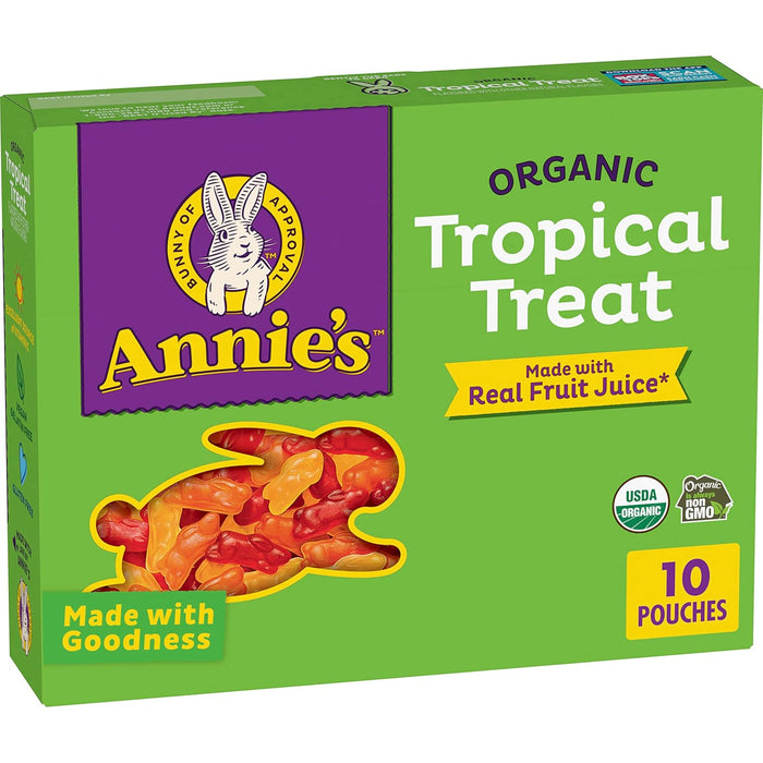 Annie's Homegrown  Organic Bunny Fruit Flavored Snacks Tropical Treat 7 oz