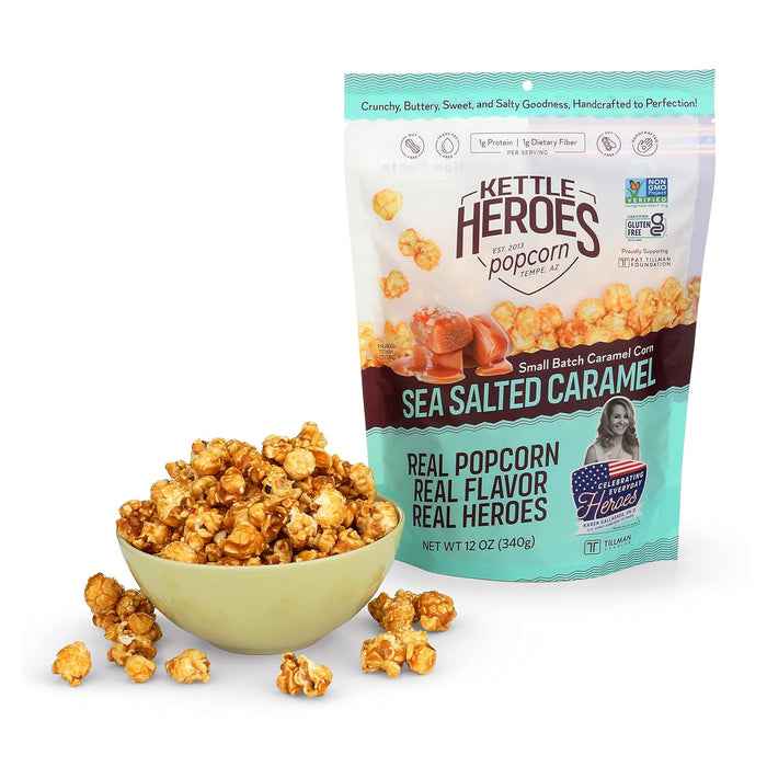 Kettle Heroes Artisan Popcorn  Sea Salted Caramel Corn  12 Oz