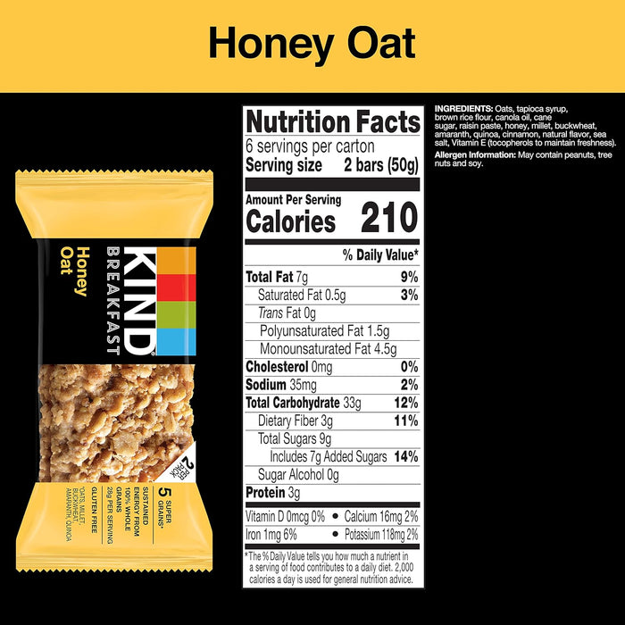 Kind Bar Brkfst Hny Oat 6-1.76 Oz