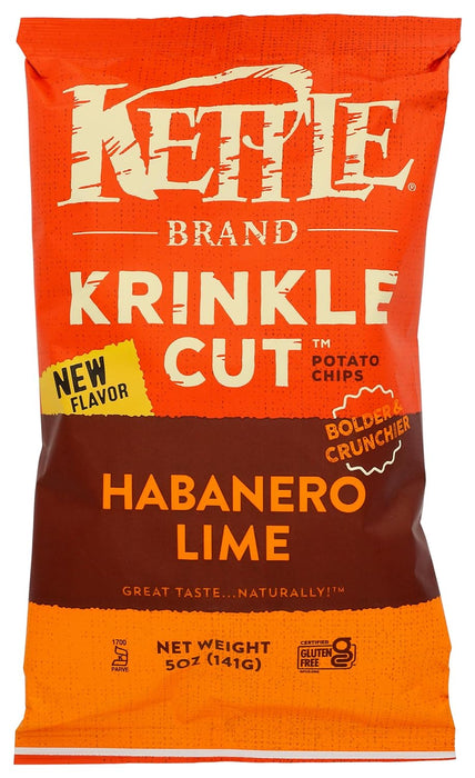 Kettle Brand  Krinkle Cut Potato Chips Habanero Lime  5 Oz