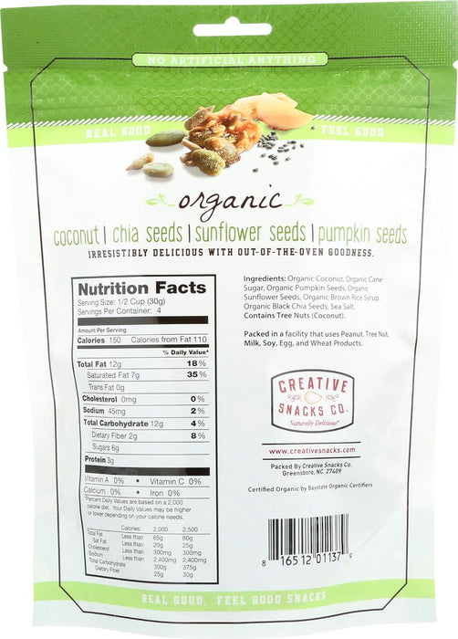 Creative Snacks Organic Coconut Chia Sunflower Pumpkin Seeds 4 oz