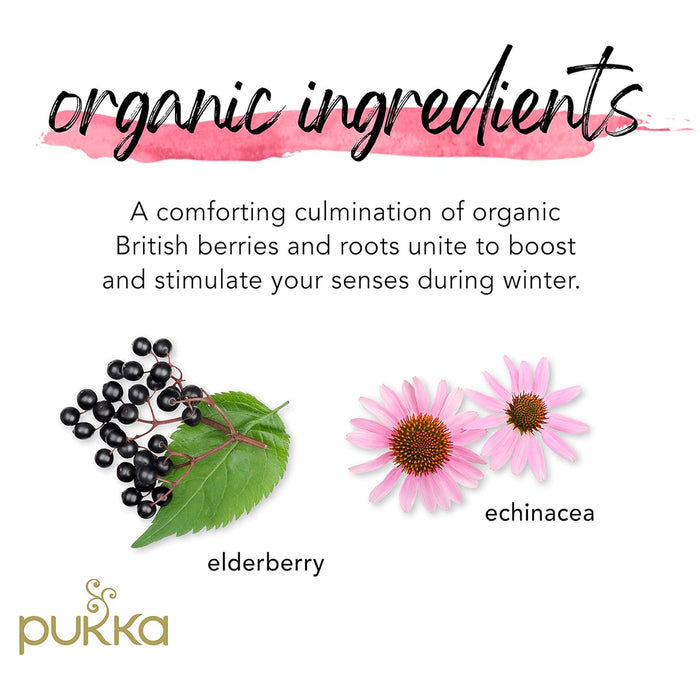 Pukka Organic Herbal Tea Elderberry & Echinacea 20 Tea Bags