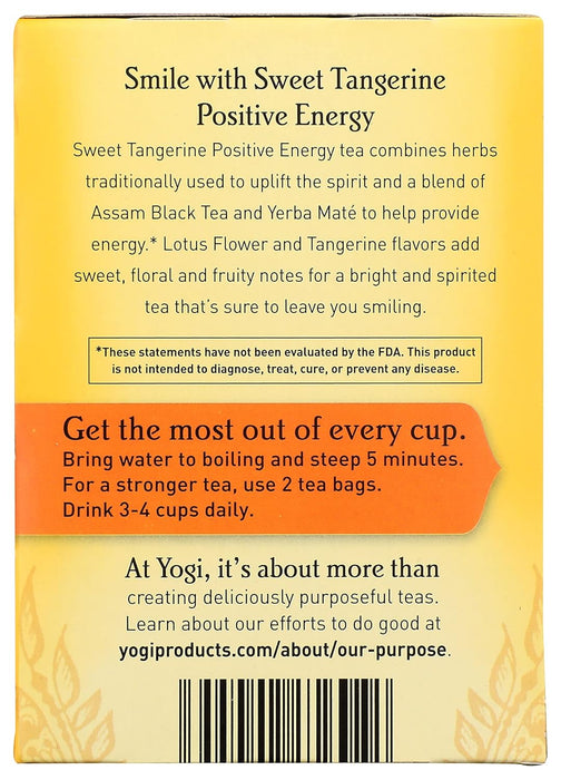 Yogi  Positive Energy Herbal Tea Sweet Tangerine  16 Ct