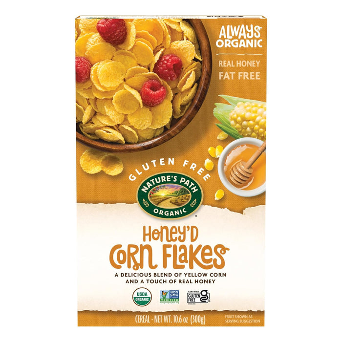 Nature'S Path  Organic Honey'D Corn Flakes Cold Cereal Box   10.6 OZ