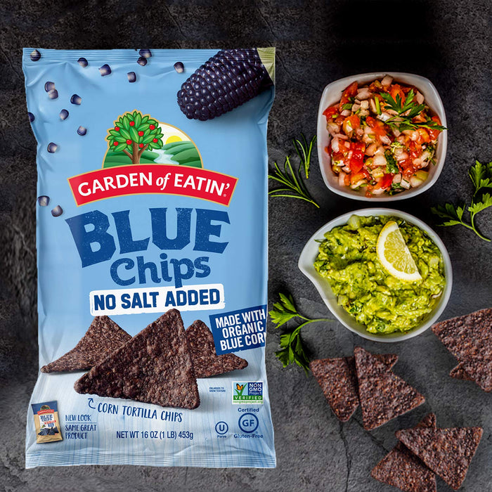 Garden Of Eatin'  Blue Chips Unsalted  16 Oz