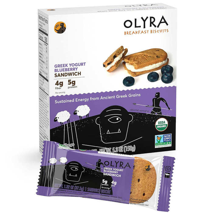 Olyra  Breakfast Biscuits Greek Yogurt And Blueberry Sandwich   5.3 Oz