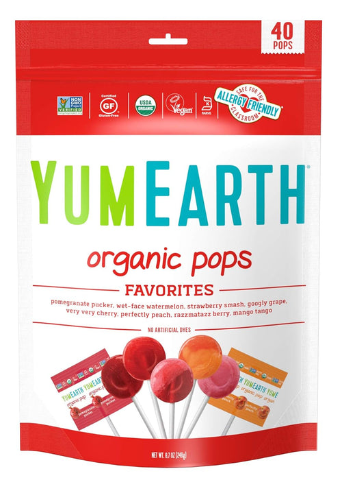 YumEarth Lollipops Organic Pops 40 Plus Assorted 8.7 oz