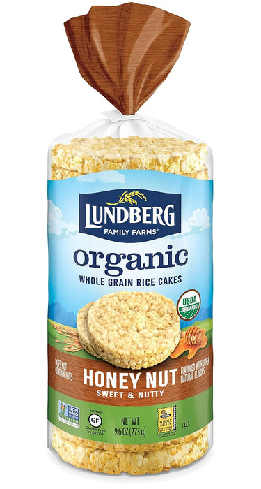 Lundberg Family Farms  Organic Rice Cake Honey Nut  9.6 Oz