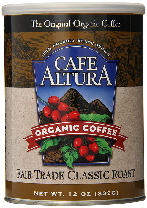 Cafe Altura  Fair Trade Classic Roast Organic Canister 12 oz