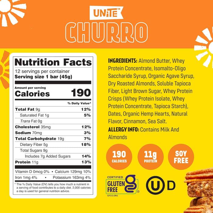 Unite  Churro Protein Bar   1.59 Oz