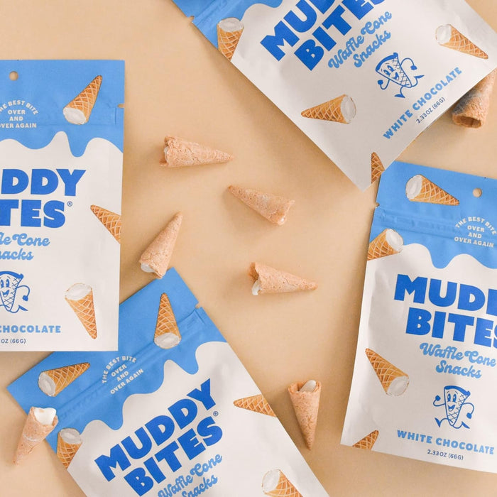 Muddy Bites  Waffle Cone Snacks White Chocolate  2.33 Oz