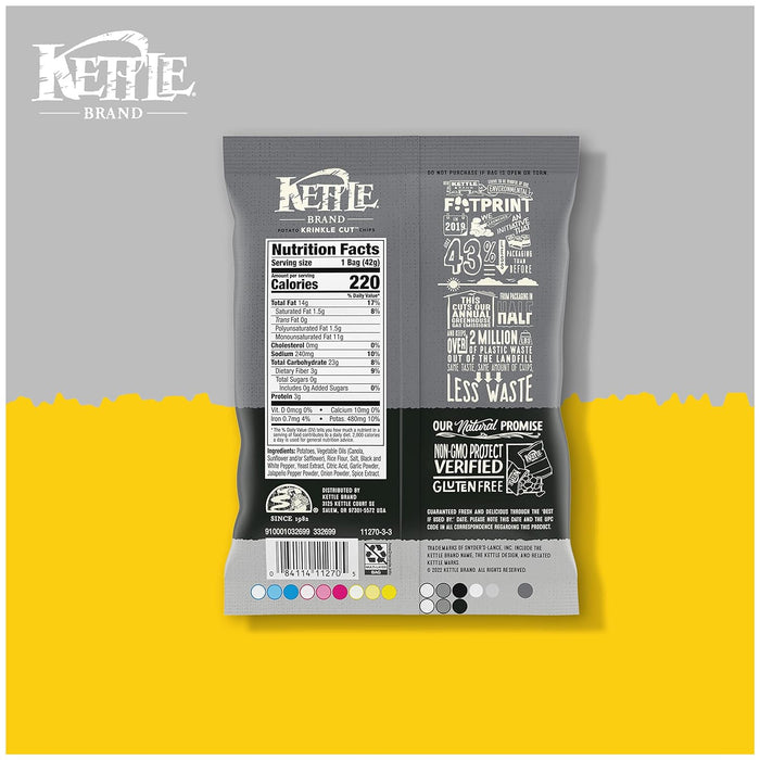 Kettle Brand  Sea Salt & Crushed Black Pepper Potato Chips  1.5 Oz