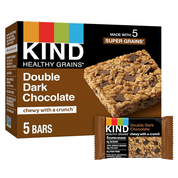 Kind  Healthy Grains Granola Bars Double Dark Chocolate   5/1.2 Oz