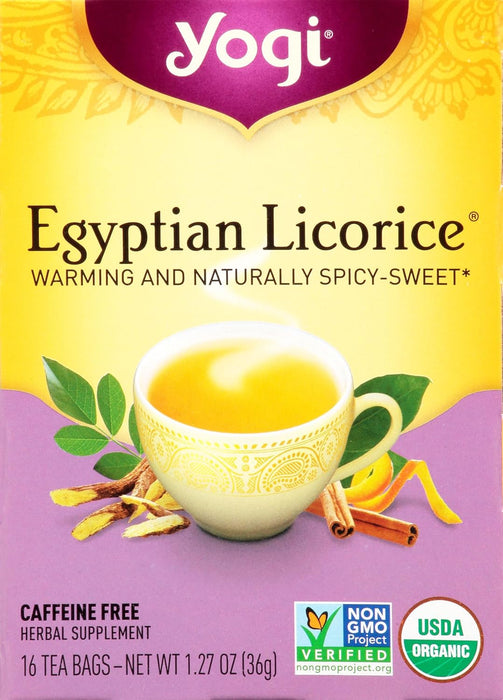 Yogi  Egyptian Licorice Caffeine Free Herbal Supplement Tea  16 Ct