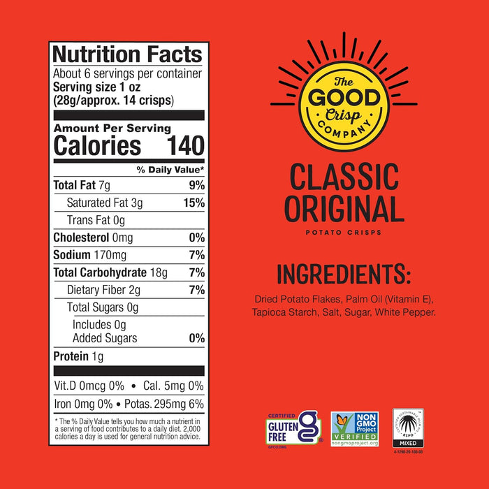The Good Crisp  Classic Original Potato Crisps  5.6 Oz