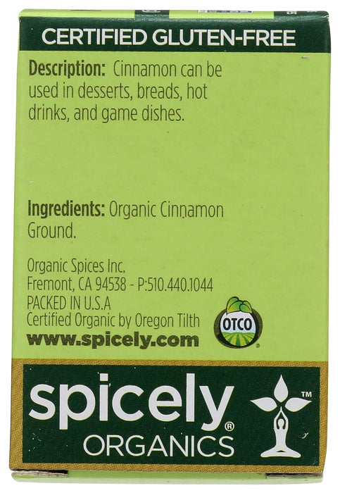 Spicely Organics  Organic Cinnamon Ground  .45 Oz