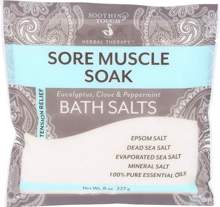 Soothing Touch  Bath Salts Sore Muscle Soak  8 Oz