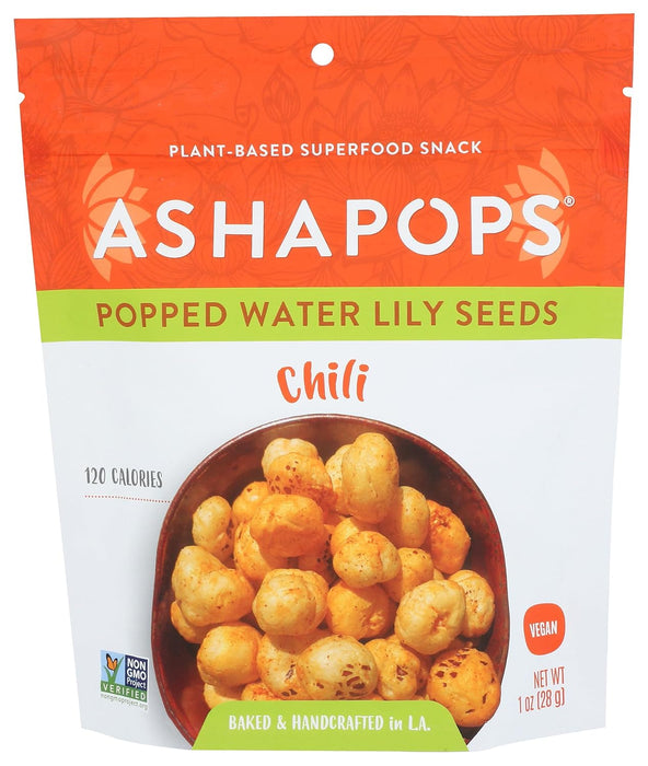 Ashapops  Popped Water Lily Seeds Chili Lime  1 Oz