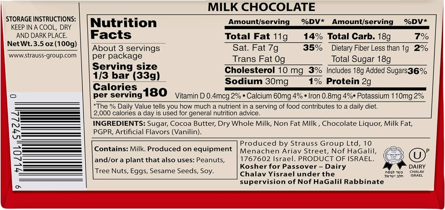 Elite Choc Bar Milk X By 3.5 Oz