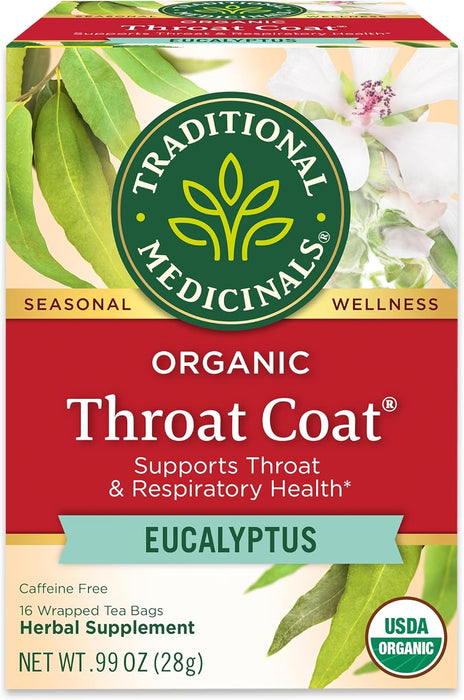 Traditional Medicinals  Herbal Tea Throat Coat Eucalyptus  16 Bag