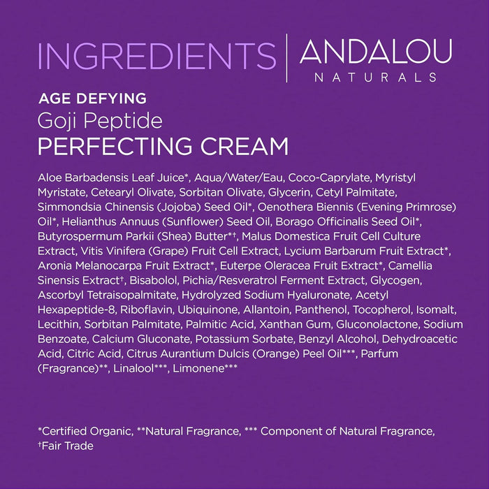 Andalou Naturals Age Defying Goji Peptide Perfecting Cream 1 Each 1.7 Oz